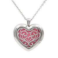 FANSING Mom Gifts from Daughter Birthday Heart Necklace Essential Oil Diffuser Necklaces for Women Stainless Steel Chain