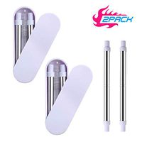 Yassk 2 Pack Reusable Straws 9 inch Telescopic Drinking Stainless Steel Metal Straws with Sliding Case & Cleaning Brush (Blue-Blue)