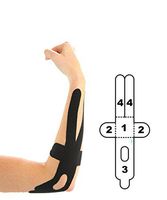 5 Pack - Kindmax Kinesiology Tape Precut Elbow Support (Black) - K Tape for Elbow Injuries