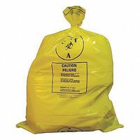GRAINGER APPROVED Chemo Waste Bags 25 gal. Yellow PK100