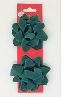 Holiday Crafts (TM) Set of 8 Christmas Velvet Bows for Holiday Gift (2 Count 3.5" Bows, Green)