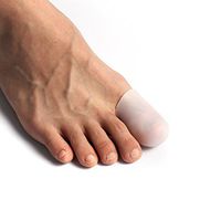 HEALLILY Gel Toe Cap Toe Protector Silicone Toe Sleeve Bunion Protectors for Cracked Skin Corn Blisters Callus Size L (White)