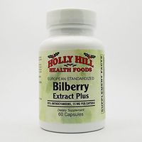 Holly Hill Health Foods, European Standardized Bilberry Extract Plus 15 MG, 60 Capsules