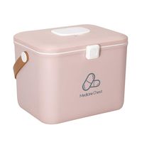 Zsnh Drug Storage Box - Medicine Box Detachable Portable Small Pill Box Family Dorm Room Multi-Layer (Color : Pink)