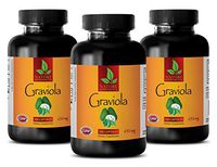 Energy Boosting Supplements - Anti-inflammatory Supplement - Graviola (Leaf Powder) - Dietary Supplememt - Soursop Capsules - 100 Capsules (3 Bottles)