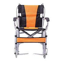 Wheelchair Folding Elderly Lightweight Portable Manual Wheelchair Disabled Hand Push Wheelchair Elderly Children Travel Wheelchair Solid Tire Wheelchair with Hand Brake (Color : Orange)