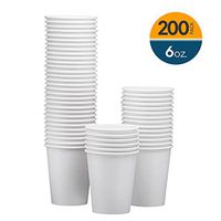 NYHI 200-Pack 6oz White Paper Disposable Cups – Hot/Cold Beverage Drinking Cup for Water, Juice, Coffee or Tea – Ideal for Water Coolers, Party, or Coffee On the Go’