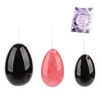 Certified Yoni Eggs for Women, Yoni Egg Set, Strengthening and Tightening Pelvic Floor, Kegel Exercise, GIA Certified, Genuine Nephrite Jade, Quartz, Black Obsidian