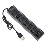 Tonsee 7-port USB 2.0 Hub High Speed On/off Sharing Switch for Pc Laptop, Black