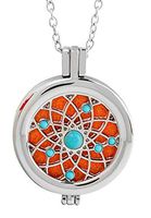 Aromatherapy Essential Oil Necklace Diffuser Locket Pendant. Upgraded Solid Back Essential Oil Diffuser with 24" Chain and Different Color Refill Pads [Mothers Day] [Todays Giveaways]