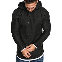 iMakcc Mens Hooded Slim Fit Casual Tops Long Sleeve Muscle Sweatershirt Hoodie Blouse (XXL, Black)