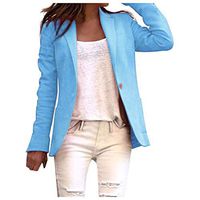 Theoylos Womens Blazer Elegant Open Front Cardigans Jacket Ladies Fall Pockets Casual Work Office Blazer Coat Blue