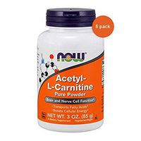 Acetyl-L Carnitine, PURE POWDER, Powder 3 OZ by Now Foods (Pack of 5)
