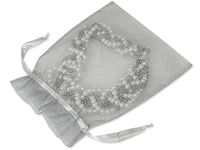 Pack Of 10, Silver (Gray Or Grey) Organza Sheer Bags W/Coordinating Satin Drawstrings 7 x 9" 100% Nylon