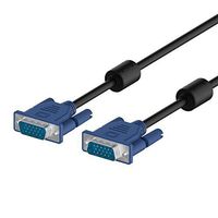 Computer Laptop to Monitor TV Cord - VGA Cable 15 pin Male to Male Plug 6FT (feet) Wire for Laptop, LCD TV, DVD, Projector, Set-top Box and More - Black & Blue by Basko