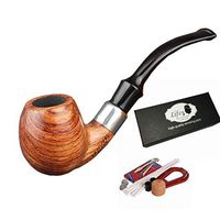 lifevv Pear Root Wood Bent Smoking Pipe Tobacco Pipes with Accessories and Gift Packagl