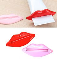 OKDEALS Toothpaste Squeezers 4 Pack Daily Living Tube Squeezing Dispensers Tools, Pink and Red Lip Shaped
