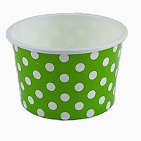 Worlds Paper Ice Cream Cups Polka Dot Paper Yogurt Cups 4oz Lime Green 50 pack