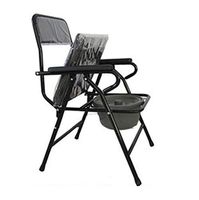 Portable Toilet Seat Chair Bedside Commode Folding ortable Steel Toilet Seat Bucket Splash Guard Foldable Bidet Shower Chair for Elder Disabled People Pregnant Women