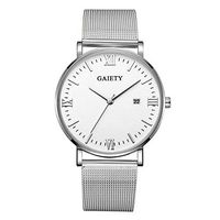 LUCAMORE Mens Analog Quartz Watches Minimalist Ultra Thin Watches for Men with Date Dispaly Mesh Stainless Steel Strap