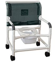MJM International 126-4-NB-ADJ Adjustable Height Extra Wide Shower Chair, No Bar in Back, 250 oz Capacity, 45.5" Height x 30" Width x 29.5" Depth, Royal Blue/Forest Green/Mauve