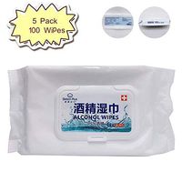 3 Packs 60 Wipes, 75% Alcohol Cleaning Wet Wipes