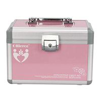 Ollieroo Small Medication Lock Box with Key Lockable Medicine Box Organizer Pink First Aid Box for Medical Supplies
