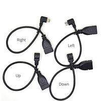 Cobaka 20CM 90 Degree Right & Left & Up & Down Angled Micro USB 2.0 5Pin Male to USB 2.0 A Female Extension connector Adapter OTG cable (Up)