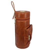 AMANCY Upgrade Cedar Wood Lined Portable Travel Leather Cigar Humidor Case with Pocket,Easily Carry Lighter and Cutter