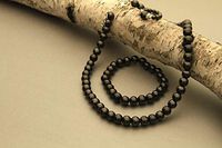 Black Magnetic Ring, Bracelet, and Necklace Set (Large)