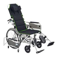 FXNN Transport Wheelchair Backrest Wheelchair - Foldable Adjustable, Can Lie Down and Rest, Elderly Car, Disabled Wheelchair Walker (Color : Black)