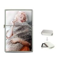 New Product MARILYN MONROE GENTLEMEN PREFER BLONDES 3 Flip Top Cigarette Lighter + free Case Box
