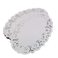 (160pcs/pack) 8.512.5 inches oval eco-friendly grease proof white paper doilies party wedding christmas decorative cake holder