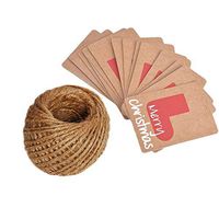 OxoxO 7.5CM x 5CM Stocking Kraft Tags for Christmas Gift Tags Decorating Christmas Tree Handmade Work with 30 Meters Jute Twine
