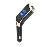 V1 Car FM Transmitter Bluetooth AUX Cigarette Lighter Charger, AM FM Radio Transmitter Receiver Adapter Kit, Dual USB Charger, Hands Free Calling