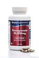 Pomegranate Extract Tablets | Potent 10000mg Formulation | 240 Tablets = Up to 4 Month Supply | with Added Vitamin C for Antioxidant Support | Vegetarian Safe