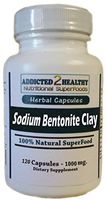 Food Grade Sodium Bentonite Clay Powder Capsules (1000 mg) 120 Count by Addicted 2 Healthy - New Eco-Friendly Packaging