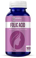 Folic Acid Capsules by Ahana Nutrition – Folic Acid Supplement to Help Support Prenatal Development (800mcg - 100 Capsules)