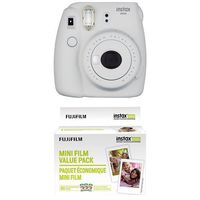 Fujifilm Instax Mini 9 Instant Camera - Smokey White with Value Pack - 60 Images