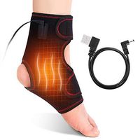Heated Ankle Brace, Hot Therapy Foot Wrap with 3 Levels Temperature Setting and Mesh Pocket for Arthritis Muscle Fatigue Ankle Sprains Swelling Pain Relief Injury Recovery(Not Rechargeable)