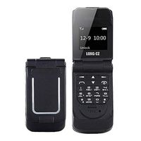 ZYSUS Long-CZ J9 Mini Flip Style Mobile Phone, 0.66 inch, 18 Keys, Support Bluetooth, FM, SOS, Anti-Lost, Magic Sound, Auto Answering, GSM, Single SIM(Black) (Color : Black)