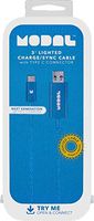Modal- 3' Lighted USB Type A-to-USB Type C Cable - Blue