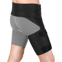 Hip Brace Adjustable Hip Support for Sciatic Nerve Pain Relief, Hip, Groin, Hamstring, Thigh, Pulled Muscles, Joints, Arthritis Compression Groin Sciatic Wrap Belt for Women and Men- Black