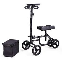 JAXPETY Mobility Equipment Knee Walker Deluxe Steerable Knee Cycle Knee Walker Scooter Crutch Black