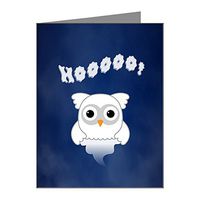 Note Card Spooky Little Ghost Owl in the Mist