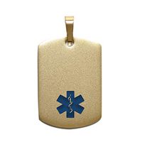 Dolceoro Customized Medical Alert Necklace, Personalized Laser Engraving - Stainless Steel - Select Options and Color
