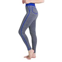 Women Yoga Pants, Neartime Patchwork False Pocket Gym Leggings Running Fitness Athletic Soft Trouser (S, Blue)