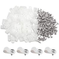 XLX 100pcs White Nylon R-Type Cable Clamp Fastener for 6.35mm (1/4") Dia Wire Tube Plastic Wire Cord Clip Fixer with 100 Pack Screws for Wire Management