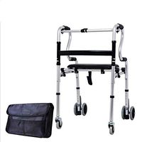 Fancyart Elderly Walker Cane Stool, with Aluminum Alloy 4 Wheel Assistive Tools for The Elderly, Helping Disabled Elderly People to Go Out