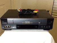 TOSHIBA W-528 VCR Video Cassette Recorder 4-Head Hi-Fi Stereo VHS Player. Commercial Skip Feature. Energy Star Rated Device. Works Great. Comes with A/V cable for TV connection